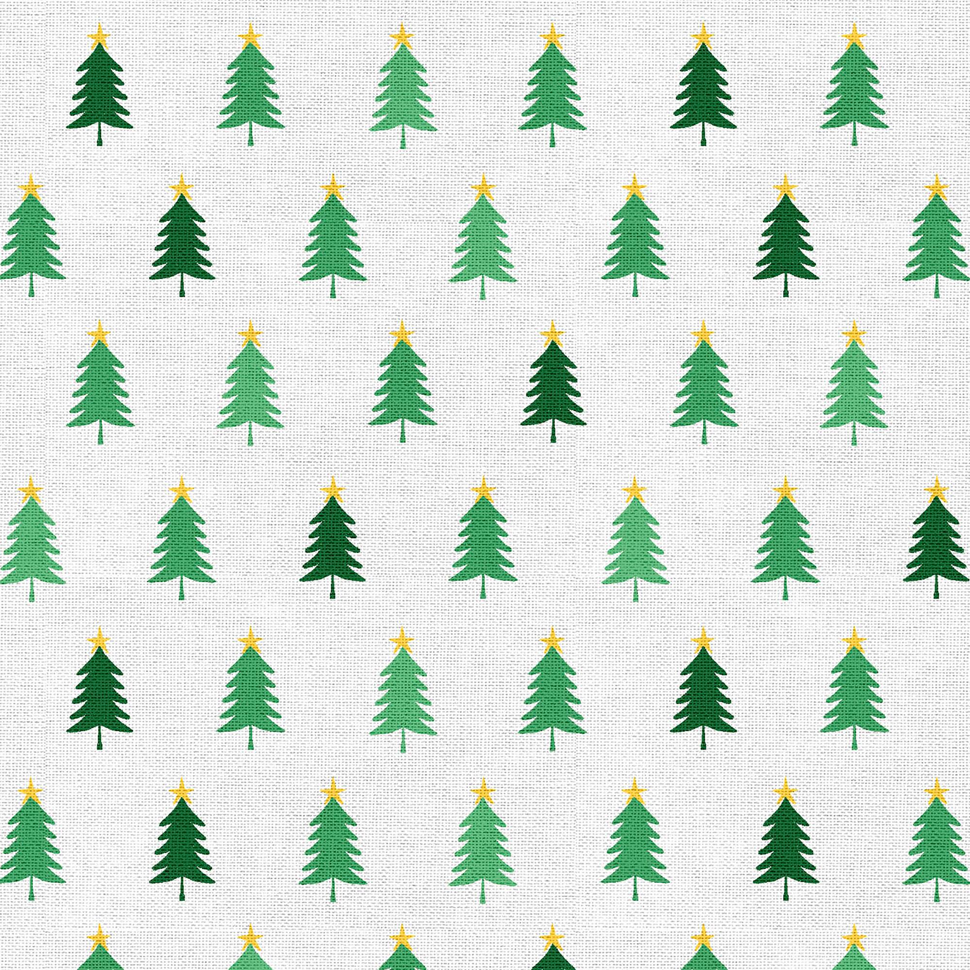 Fabric Editions White Oh Christmas Tree Cotton Fabric